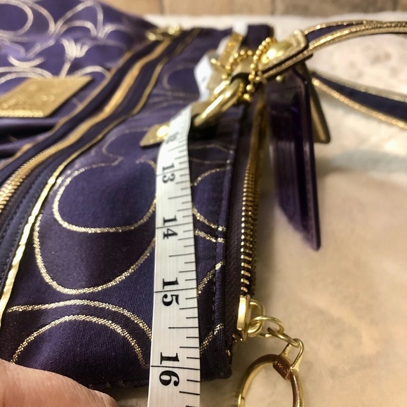 Coach Poppy Purple/Gold Tote Sz (L) - Picture 16 of 16